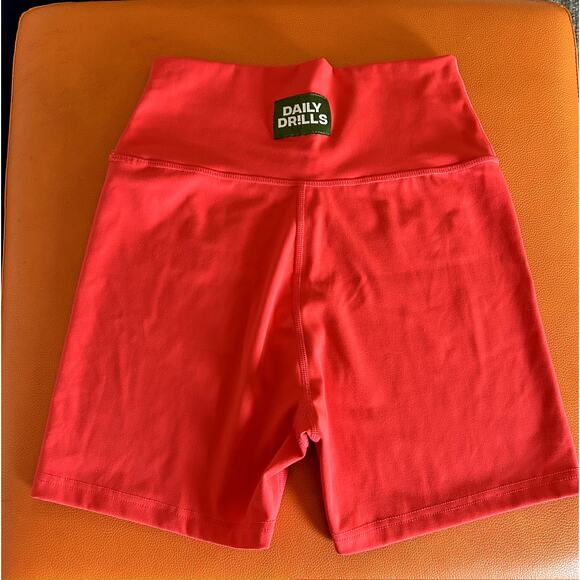 SOLD Daily Drills Red Tight Activewear Shorts Size S - Picture 2 of 7